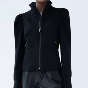 Zara black balloon sleev jacket